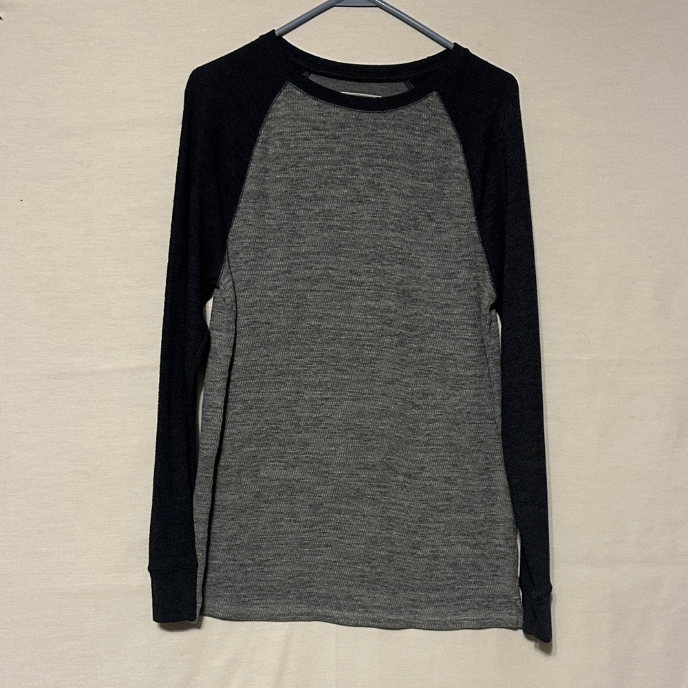Gray and Black Long thermal Sleeve Shirt